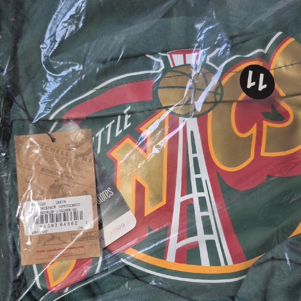 Mitchell & Ness Green Seattle SuperSonics Logo Backpack.